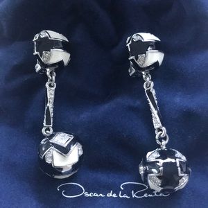Oscar de la Renta Drop Ball Swarovski Earrings